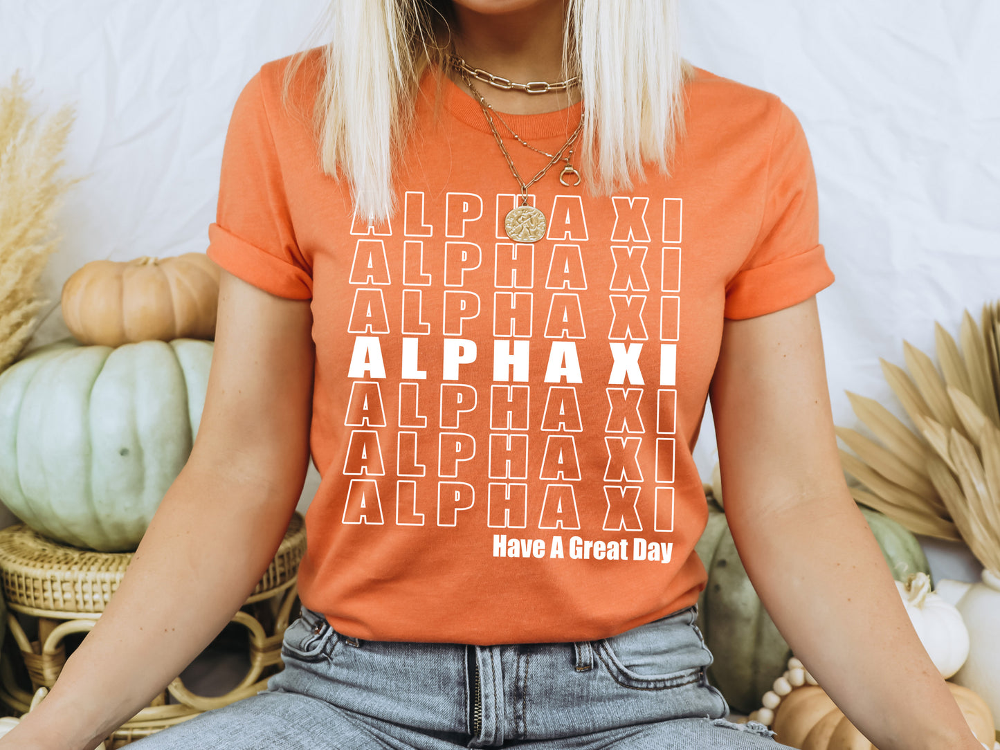 Alpha Xi Delta Have a Great Day Sorority T-shirt _ 2116g