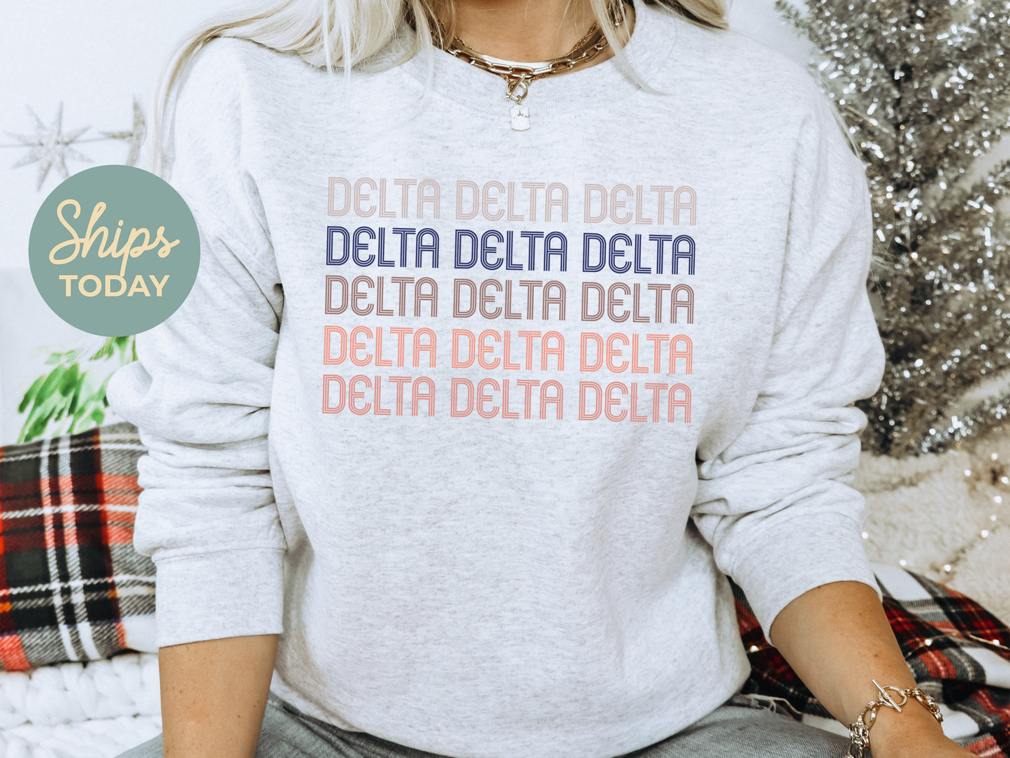 Delta Delta Delta Greek Glamour Sorority Sweatshirt _ 31102g