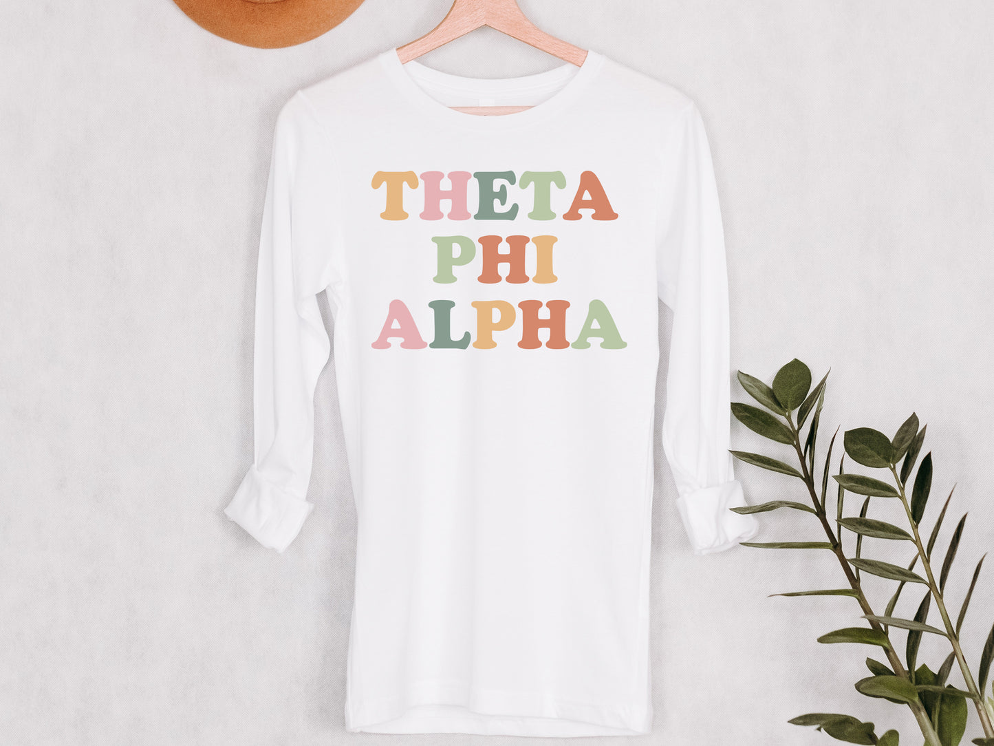 Theta Phi Alpha Bright and Proud Sorority Long Sleeve T-shirt _ 438g