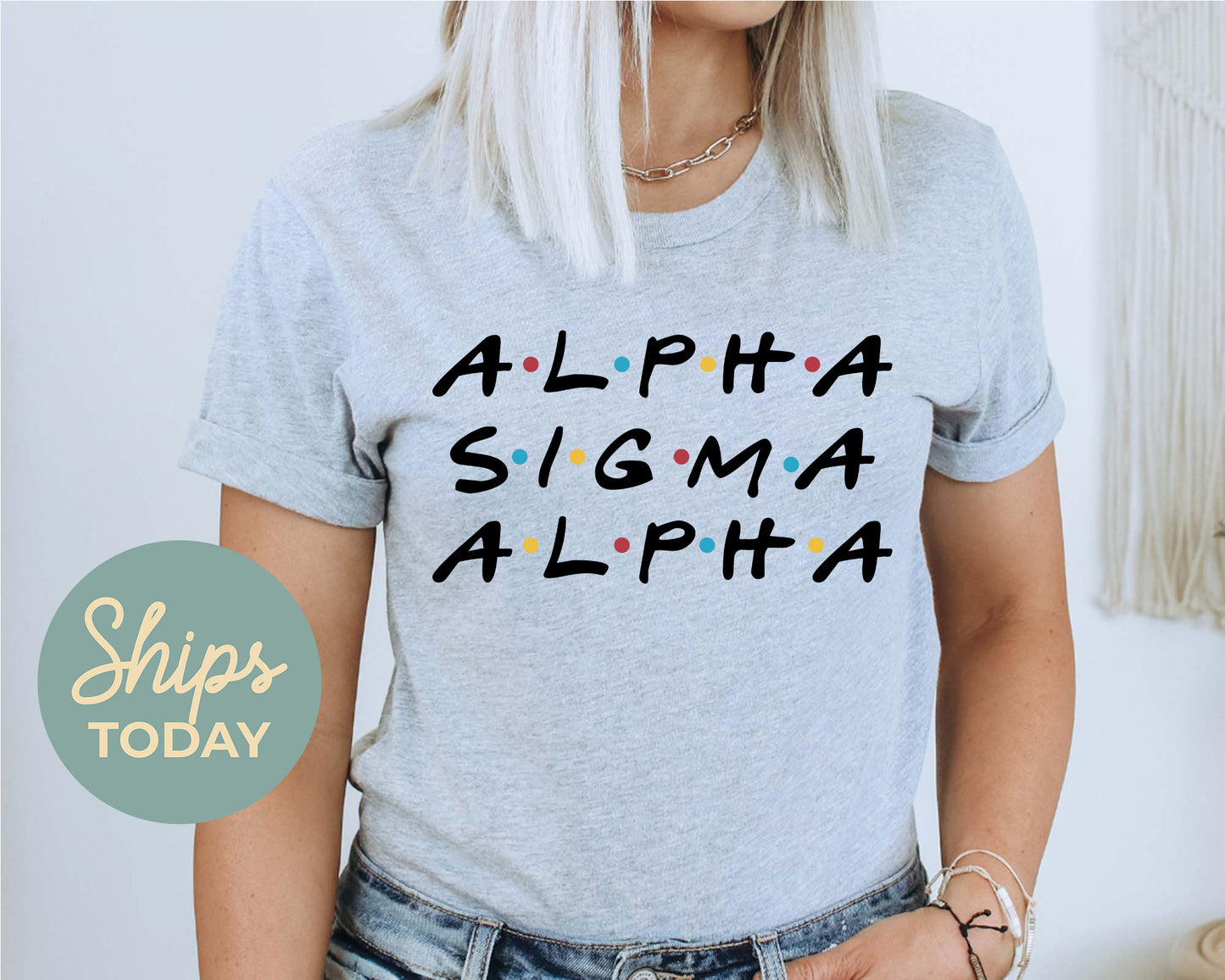 Alpha Sigma Alpha Friends Frenzy Sorority T-shirt _ 30652g