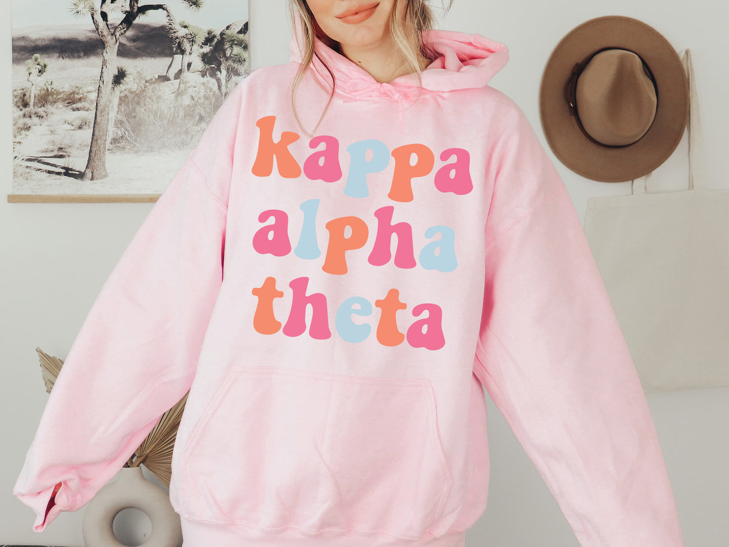 Kappa Alpha Theta Vividly Vibrant Sorority Hoodie _ 3164g