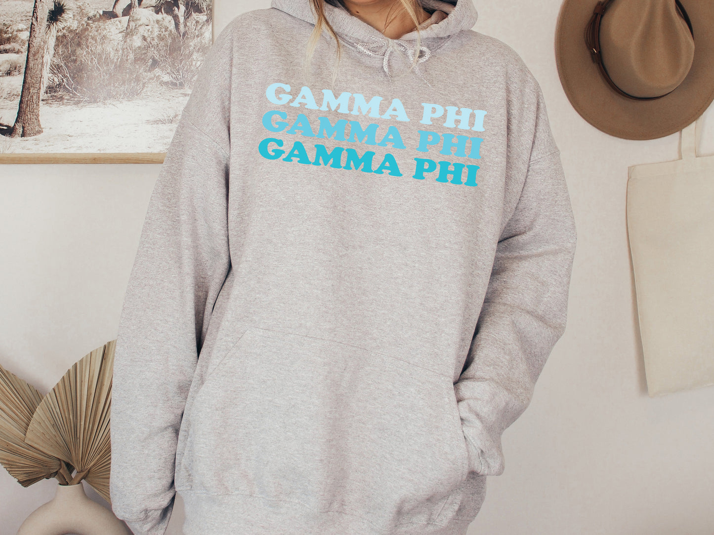 Gamma Phi Touch of Blue Sorority Hoodie _ 2591g