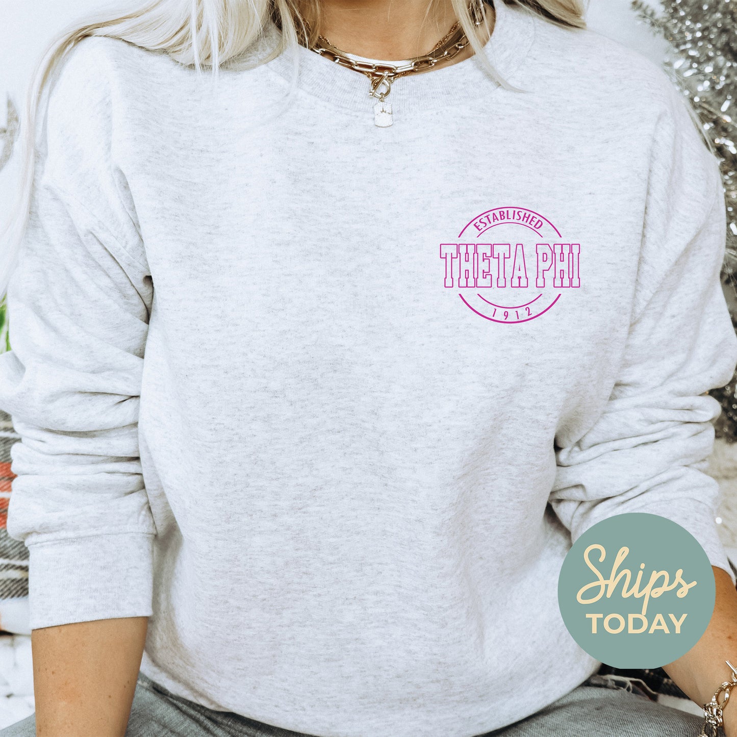 Theta Phi Alpha Stamped Sorority Sweatshirt _ 39136g
