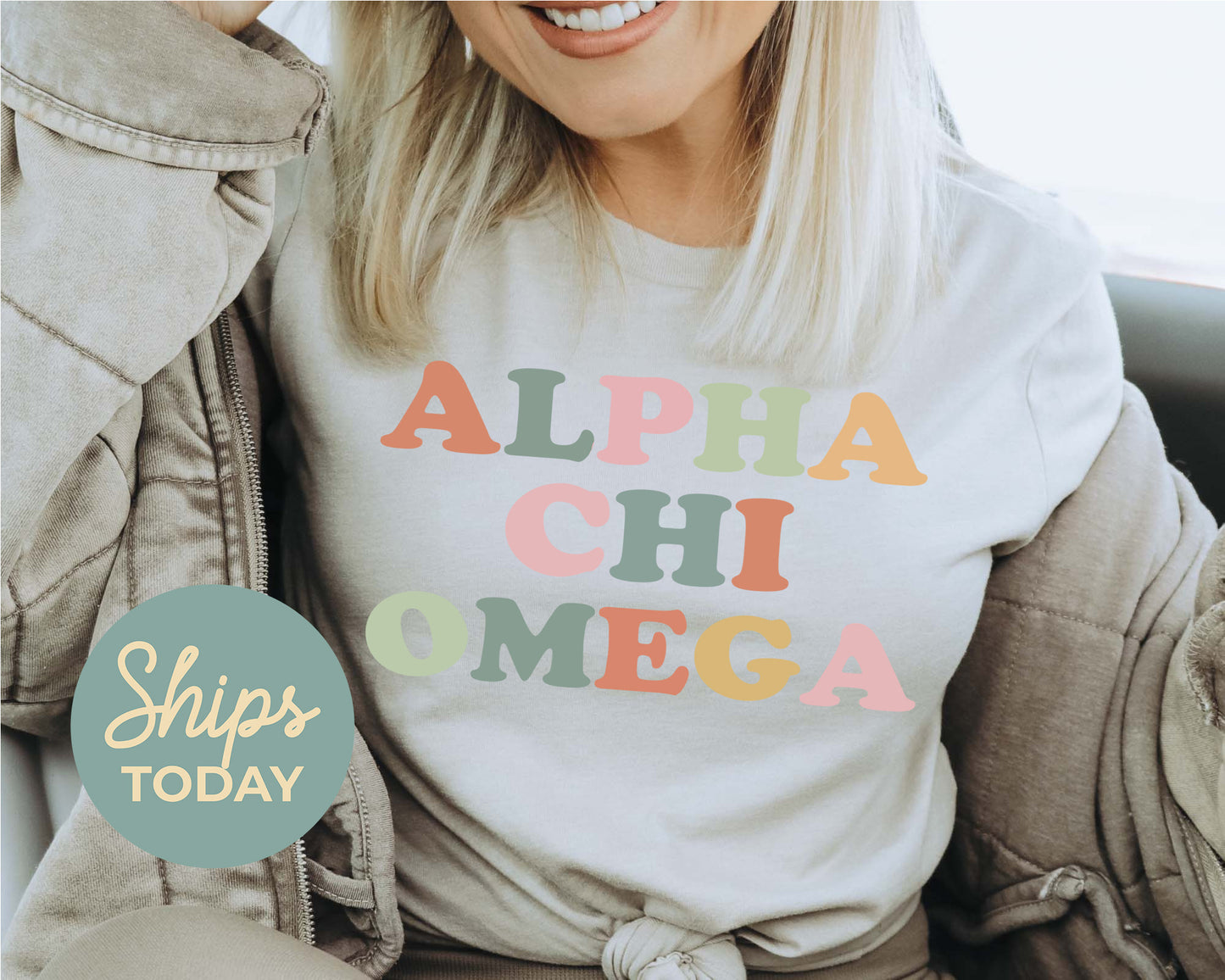 Alpha Chi Omega Bright and Proud Sorority T-shirt _ 414g