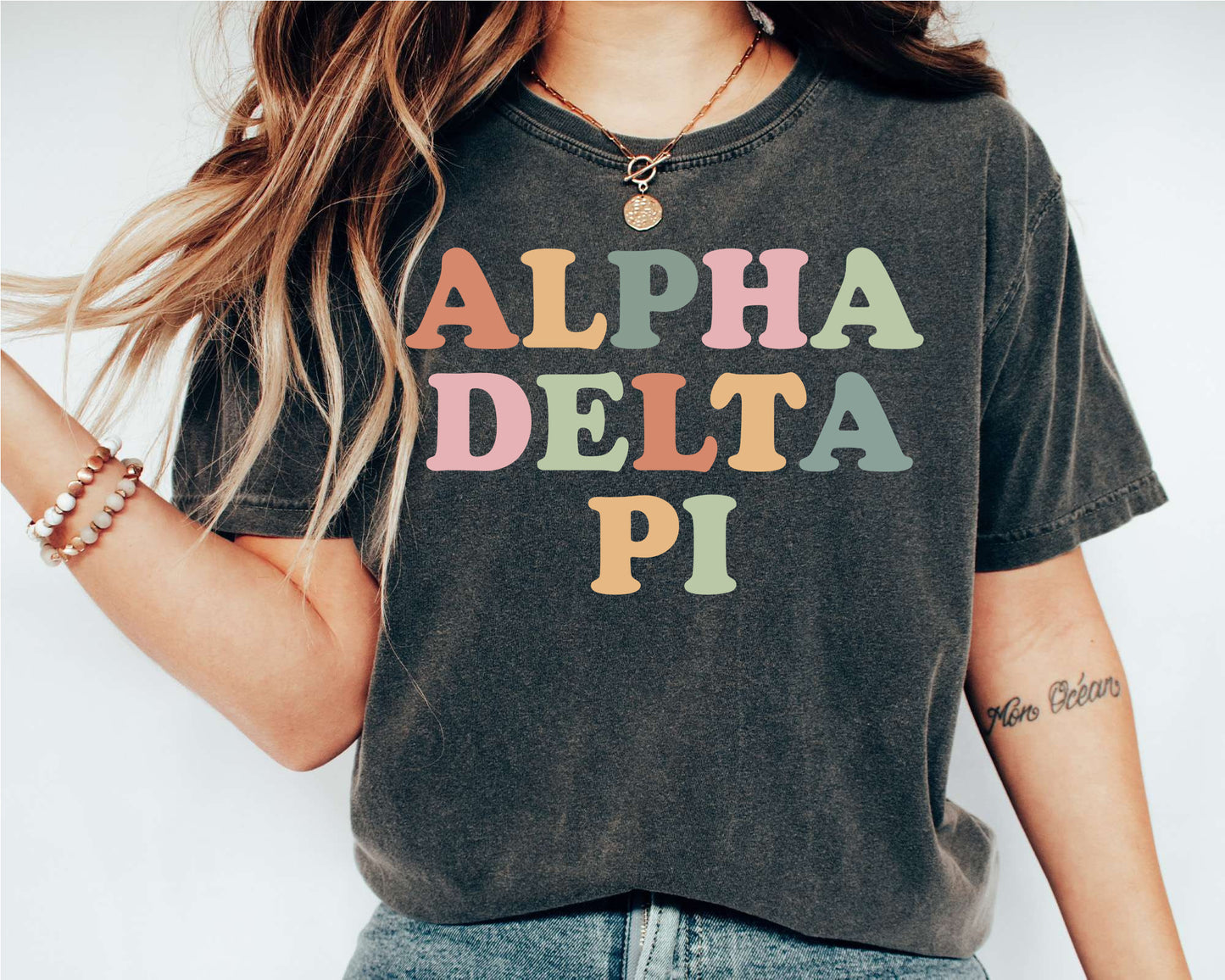 Alpha Delta Pi Bright and Proud Sorority T-shirt _ 415g