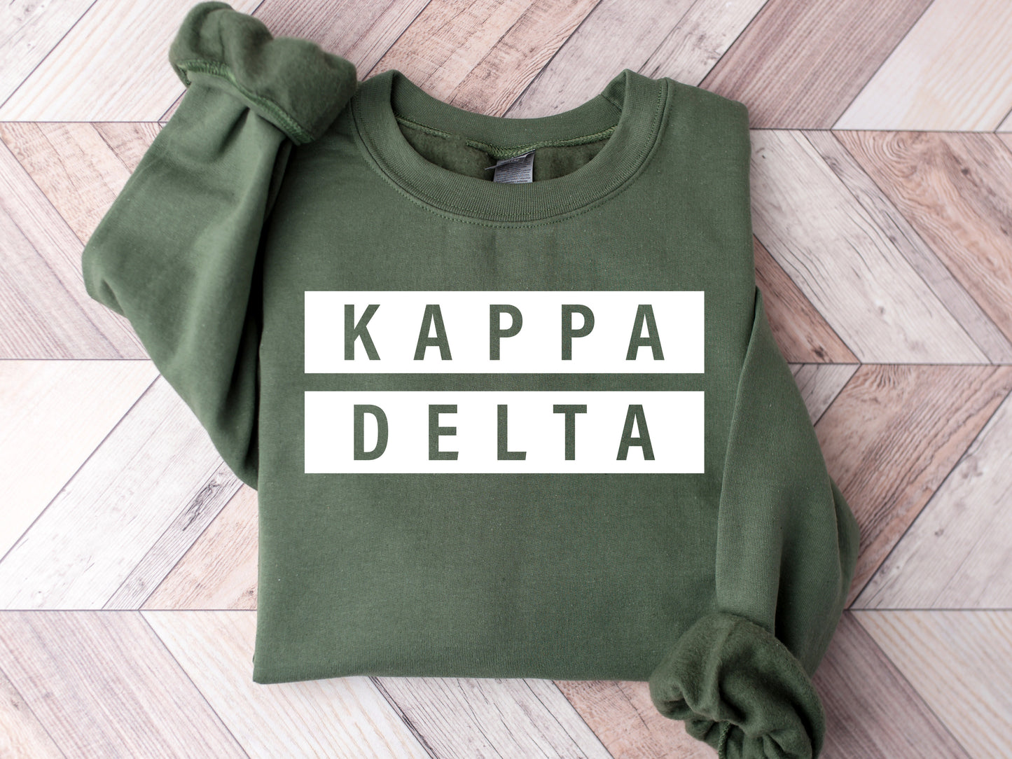 Kappa Delta Faded White Box Sorority Sweatshirt _ 3349g