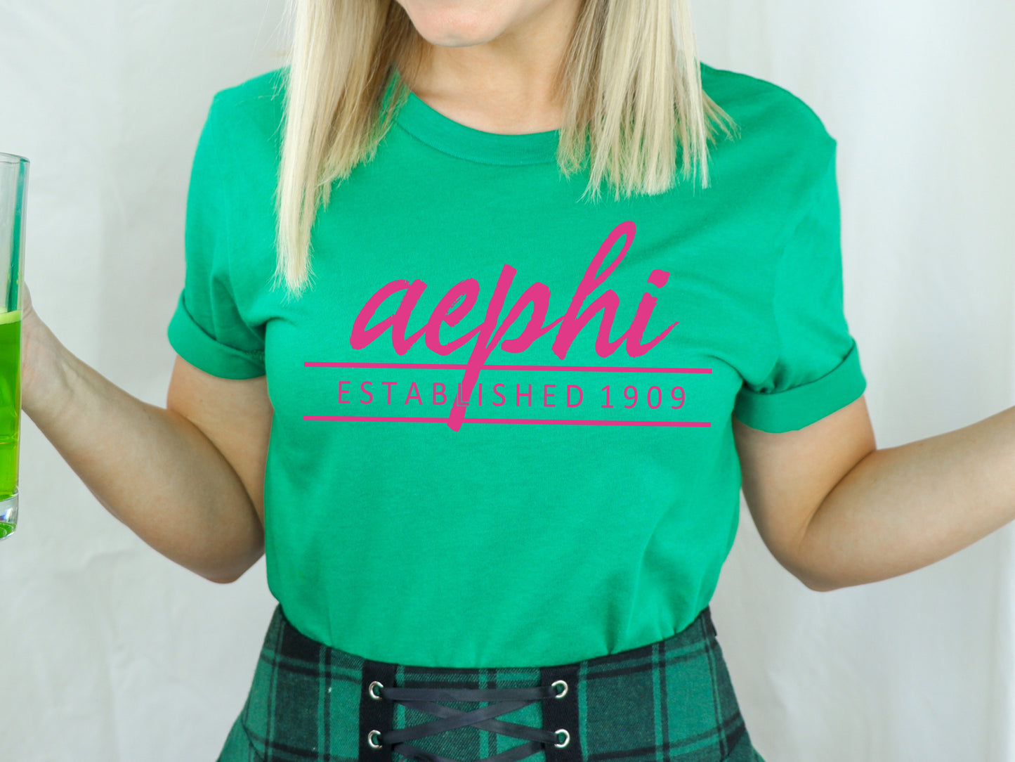 Alpha Epsilon Phi All Pink Sorority T-shirt _  754g