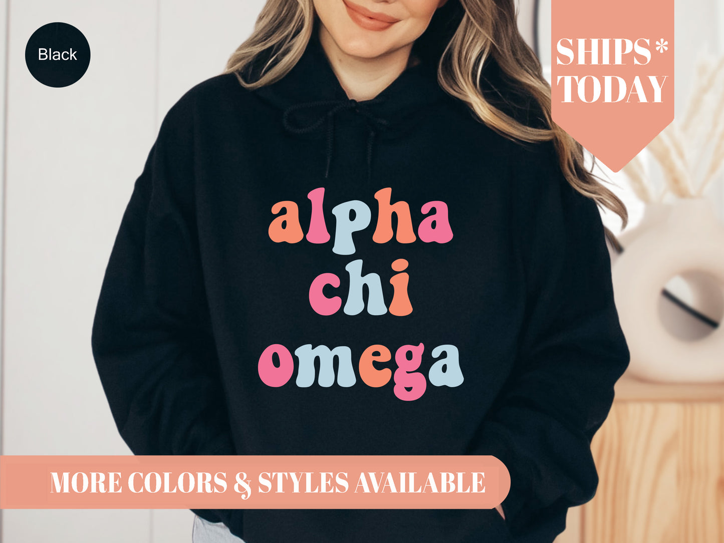 Alpha Chi Omega Vividly Vibrant Sorority Hoodie _ 3149g