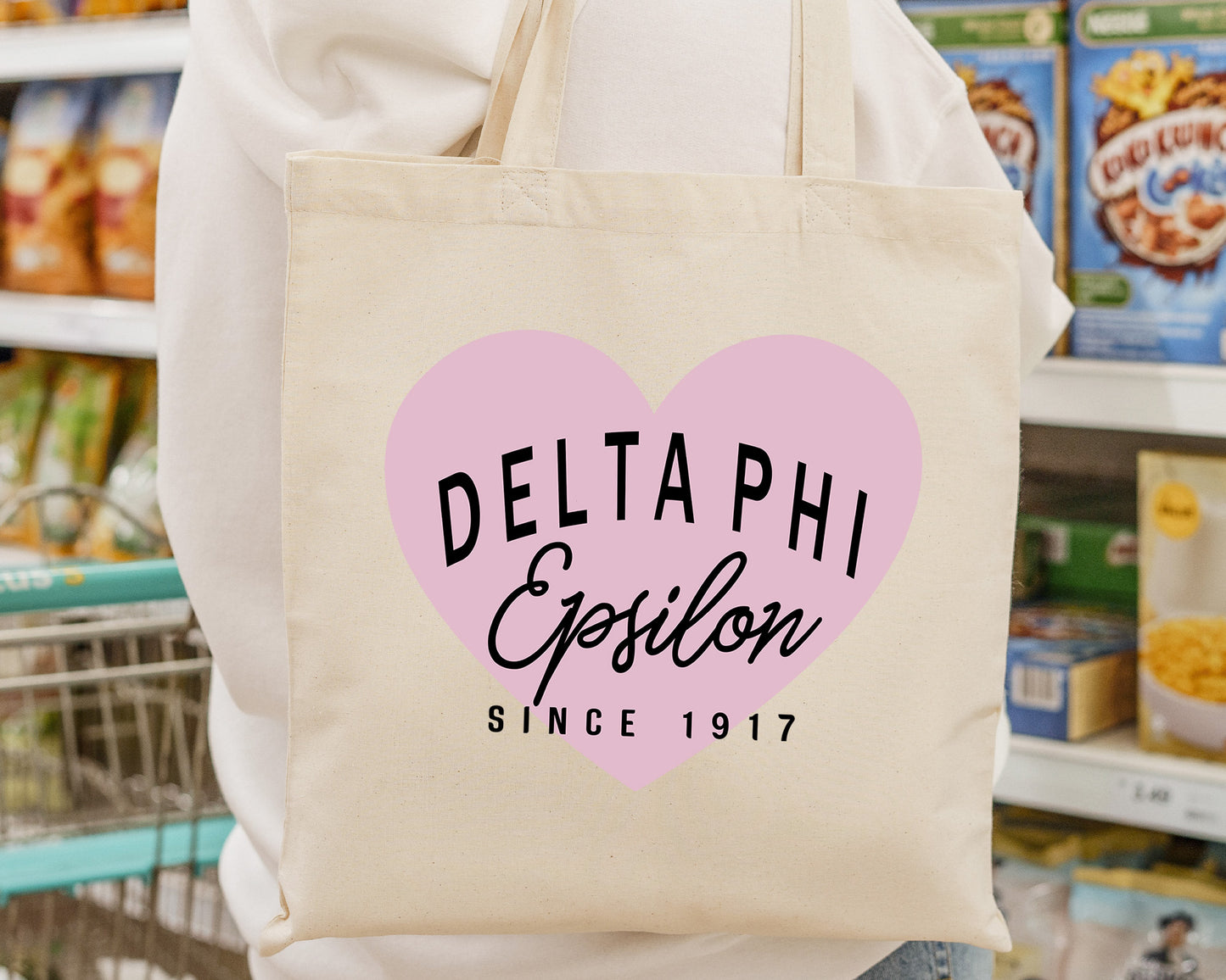 Delta Phi Epsilon Pretty in Pink Sorority Tote Bag _ 34294g