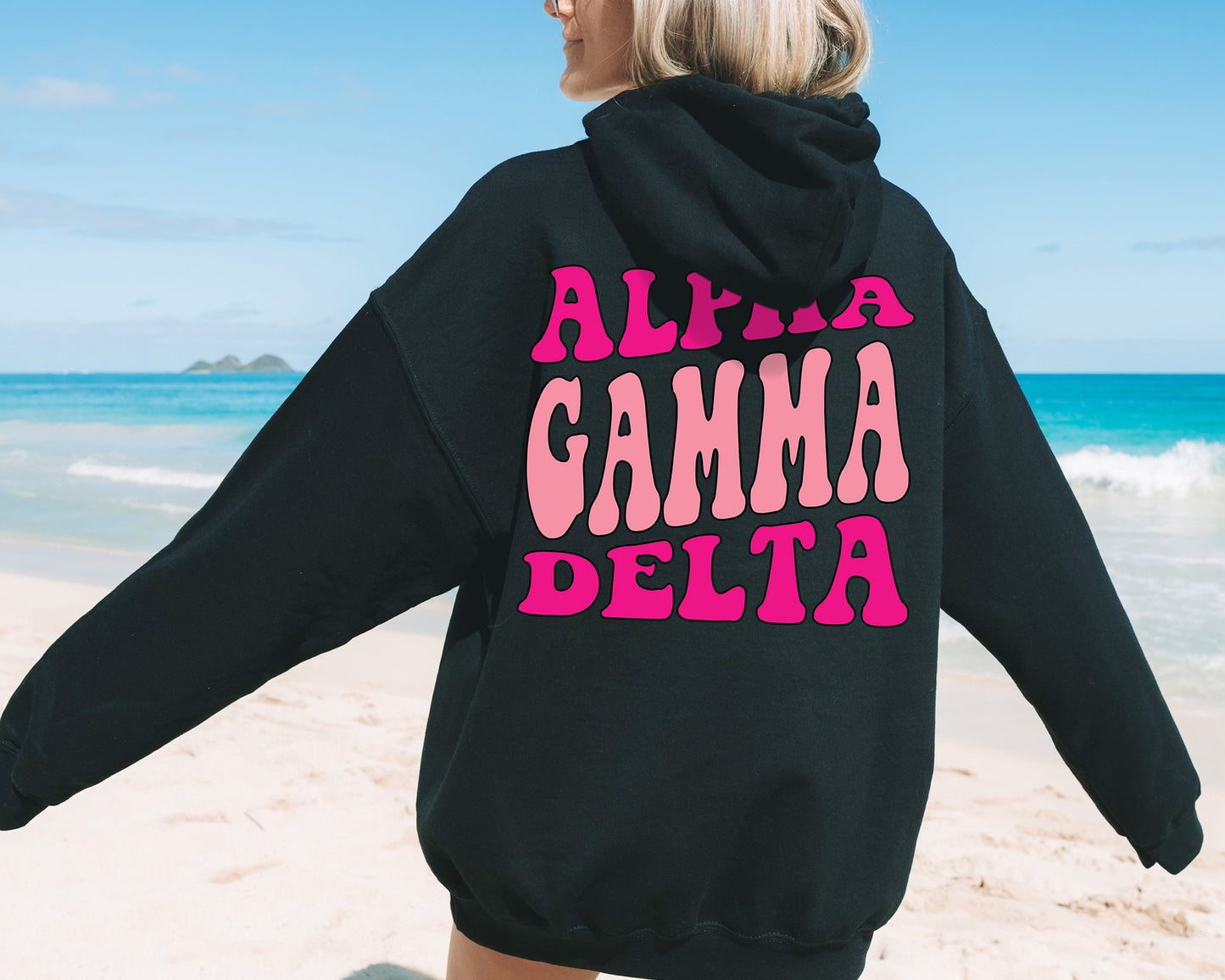 Alpha Gamma Delta Shades of Pink Sorority Hoodie _ 32975g