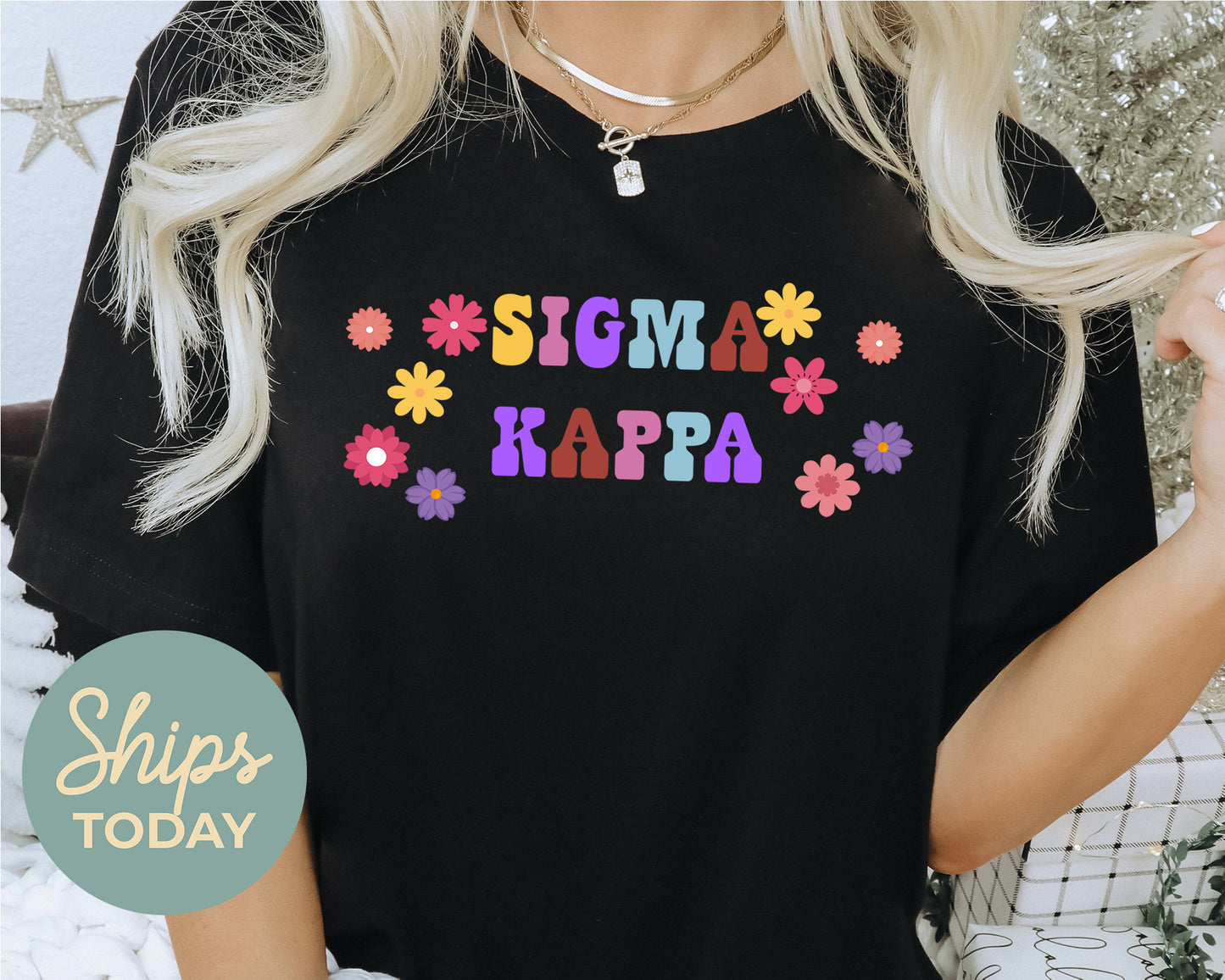 Sigma Kappa Splash of Color Sorority T-shirt _ 3197g