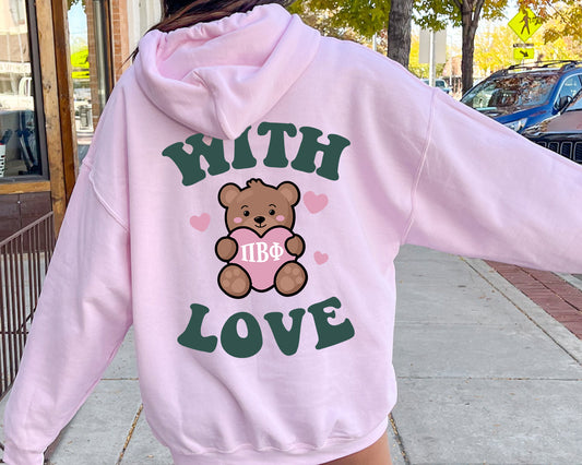 Pi Beta Phi With Love Sorority Hoodie _ 33226g
