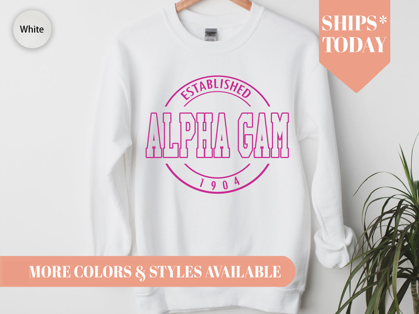 Alpha Gamma Delta Pink Stamp Sorority Sweatshirt _ 54g