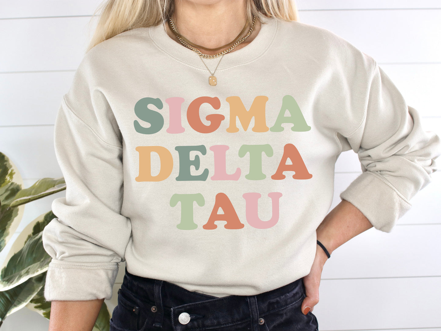 Sigma Delta Tau Bright and Proud Sorority Sweatshirt _ 435g