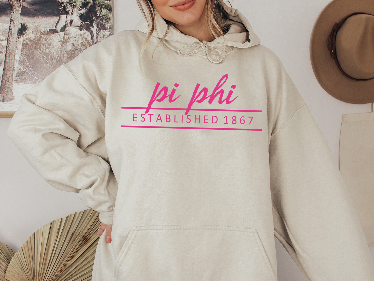 Pi Beta Phi All Pink Sorority Hoodie _ 772g