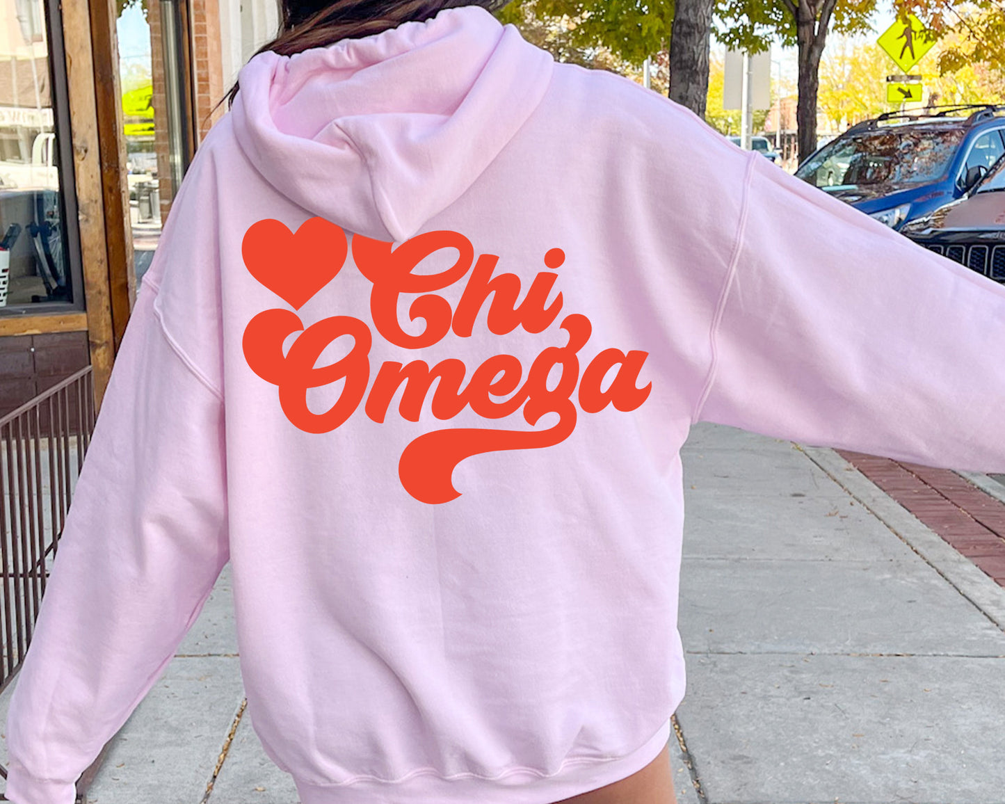 Chi Omega Red Heart Sorority Hoodie _ 33355g