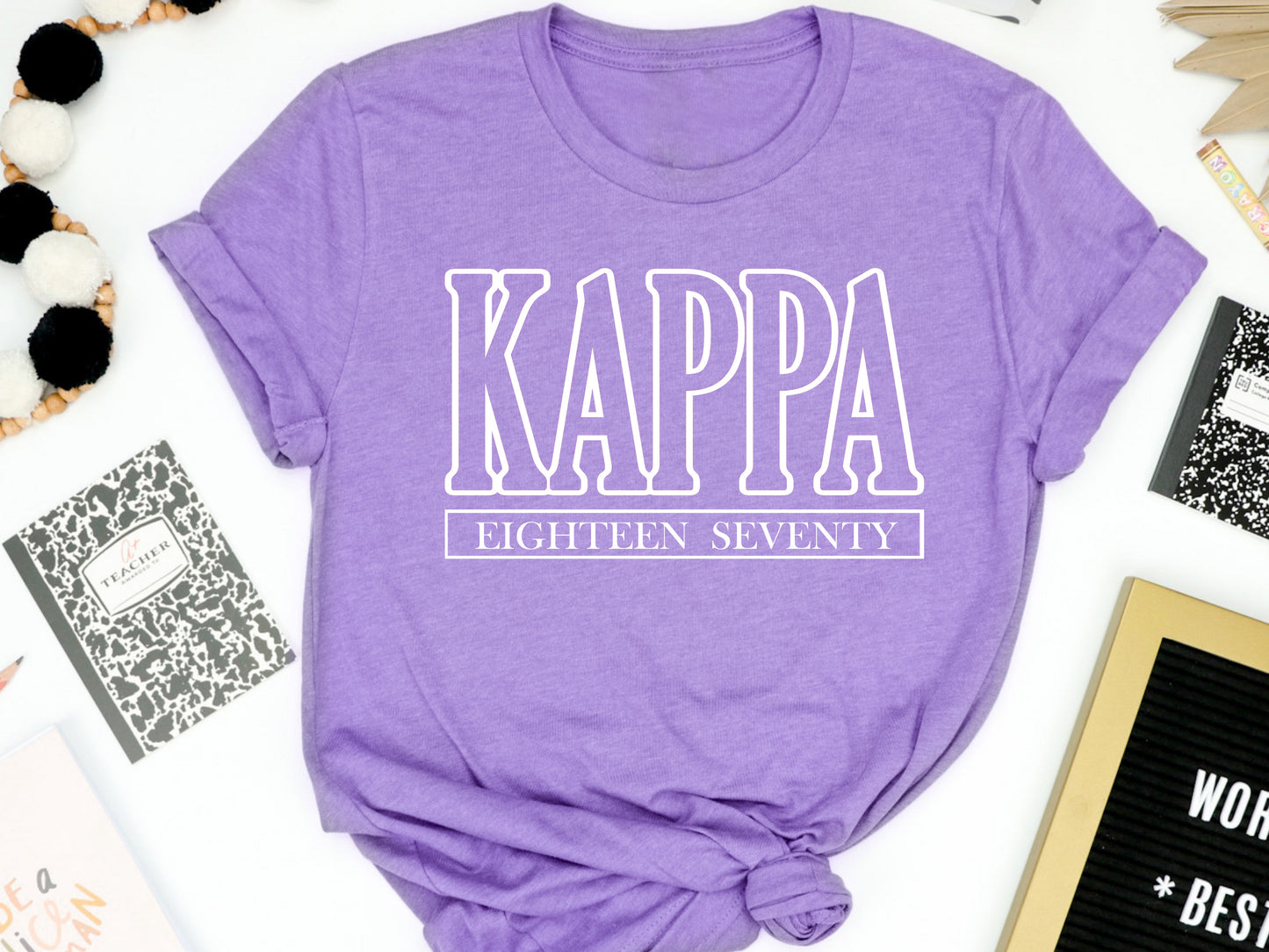 Kappa Kappa Gamma Stencil Stacked Sorority T-shirt _ 2151g
