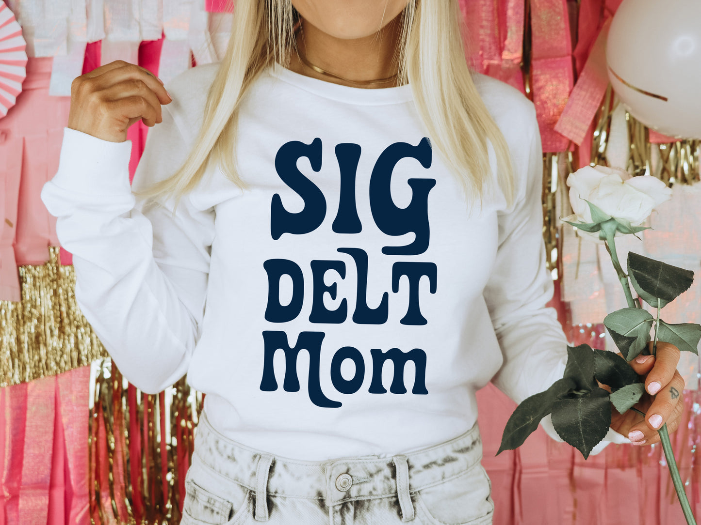 Sigma Delta Tau Got it from my Mom Sorority Long Sleeve T-shirt _ 3092g