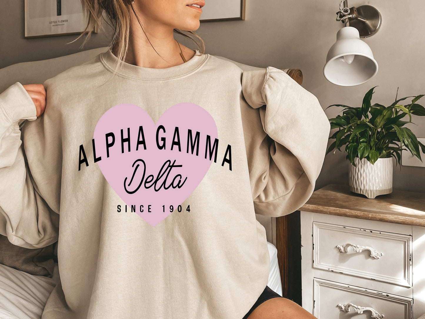 Alpha Gamma Delta Pretty in Pink Sorority Sweatshirt _ 443g