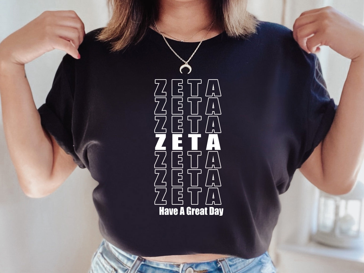 Zeta Tau Alpha Have a Great Day Sorority T-shirt _ 2133g