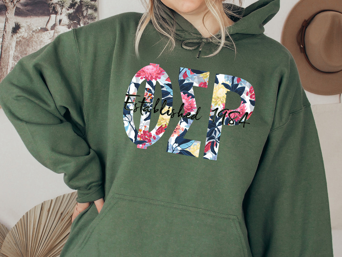 Phi Sigma Rho Floral Block Sorority Hoodie _ 3518g