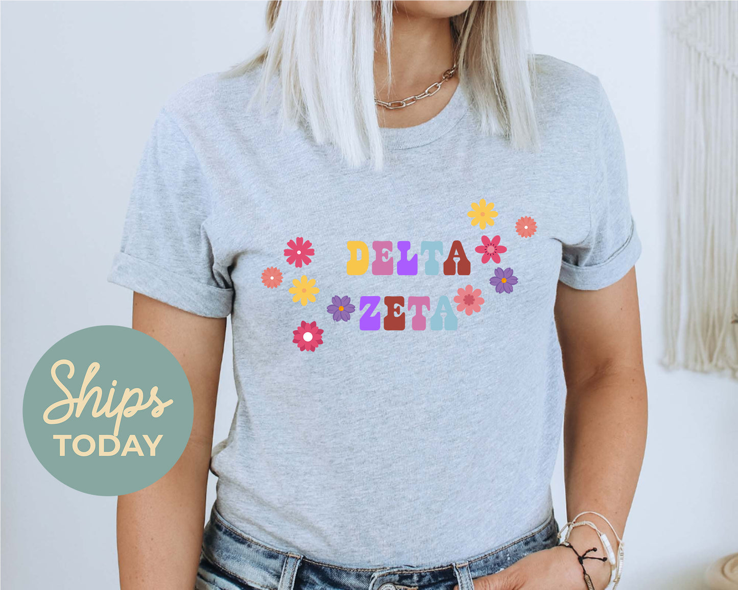 Delta Zeta Splash of Color Sorority T-shirt _ 3188g
