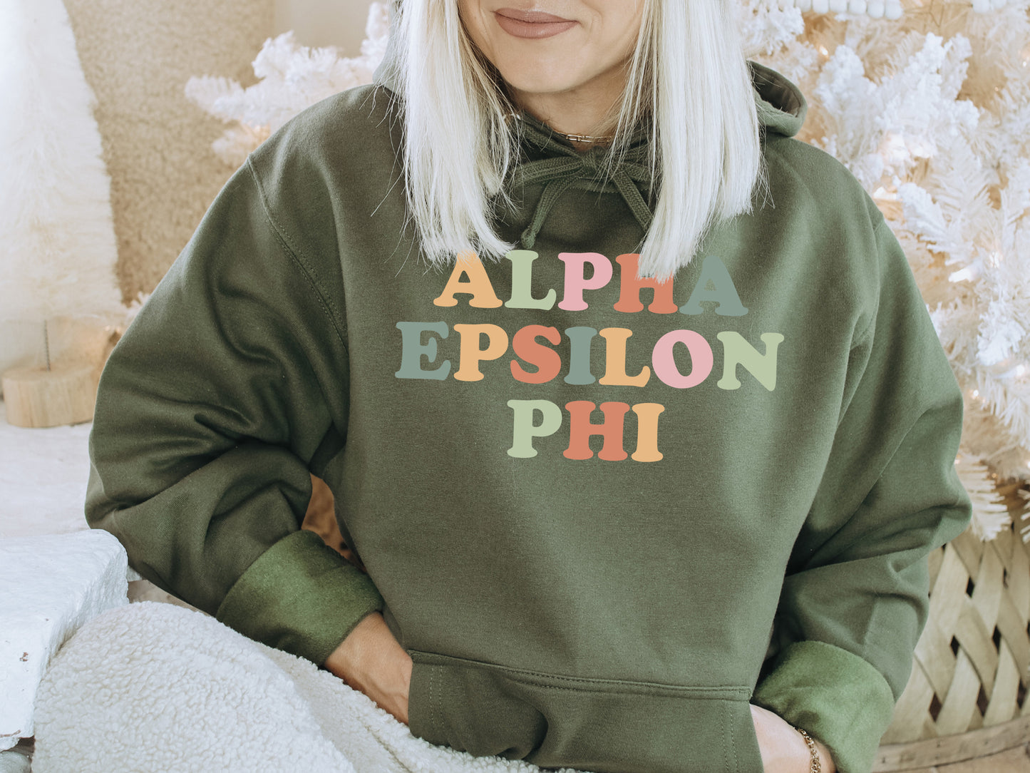 Alpha Epsilon Phi Bright and Proud Sorority Hoodie _ 416g