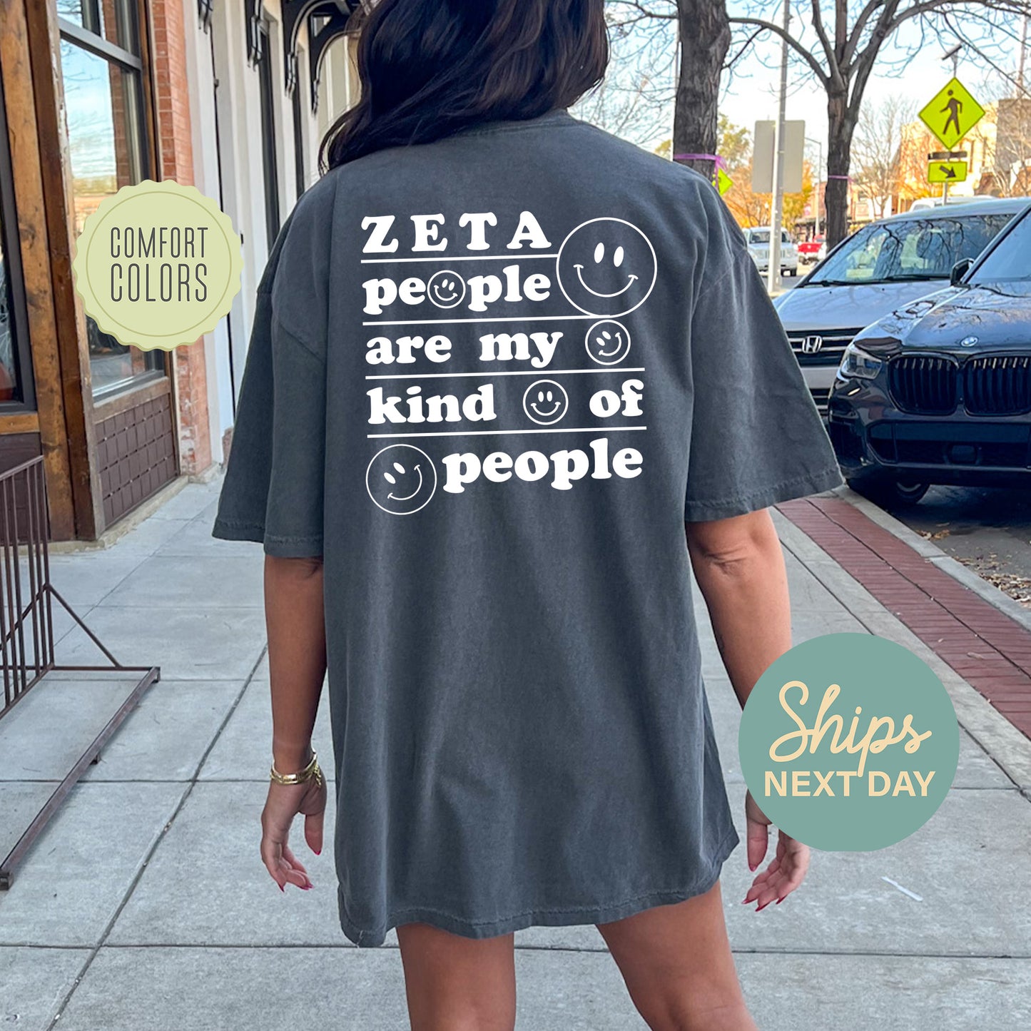 Zeta Tau Alpha My Kind of People Comfort Colors Sorority T-shirt _ 33283g