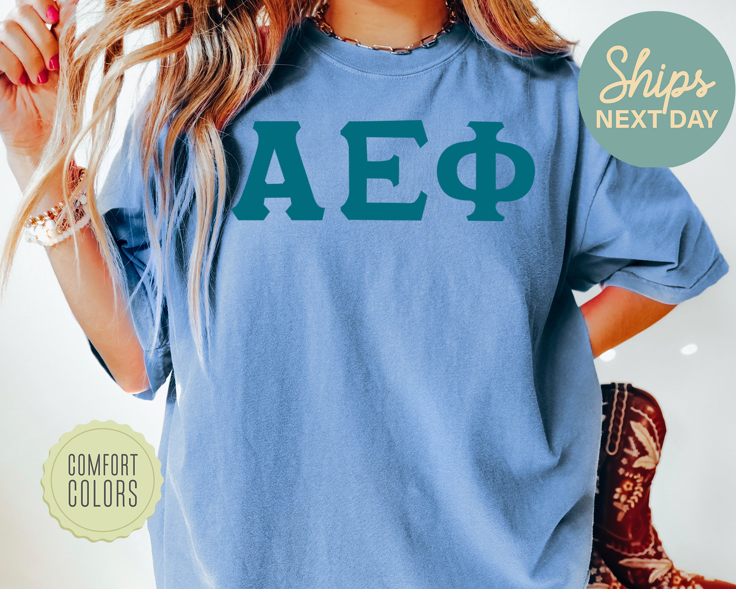 Alpha Epsilon Phi Back to the Basics Comfort Colors Sorority T-shirt _ 624g