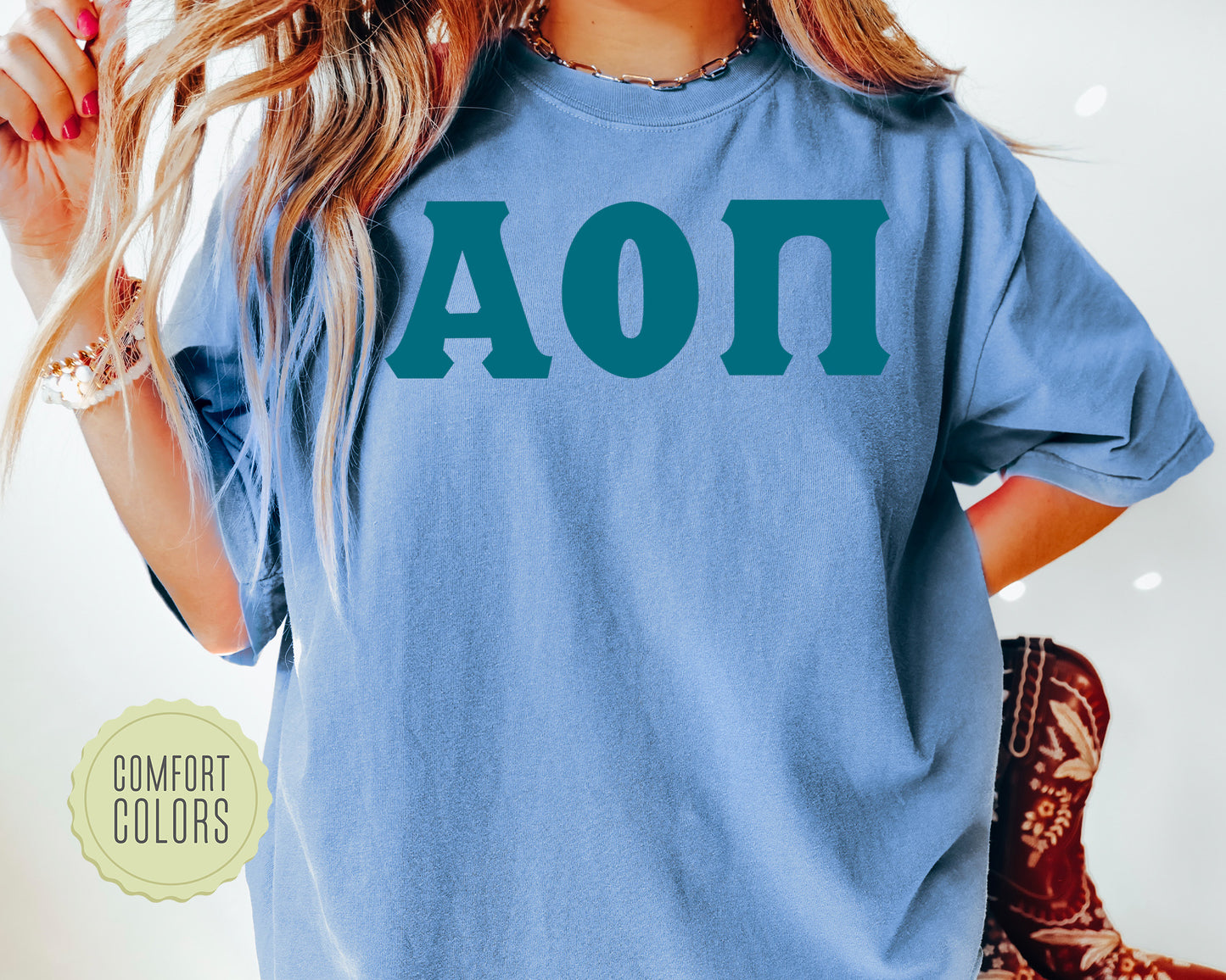 Alpha Omicron Pi Back to the Basics Comfort Colors Sorority T-shirt _ 626g