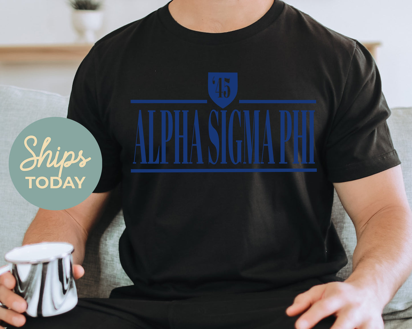 Alpha Sigma Phi Shield Fraternity T-shirt _ 1185g