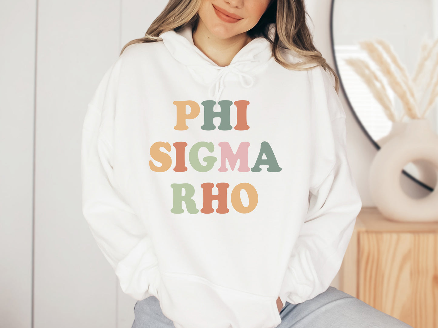 Phi Sigma Rho Bright and Colorful Sorority Hoodie _ 3477g