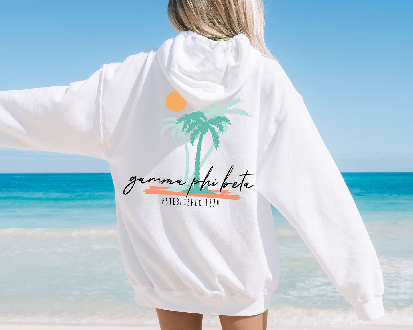 Gamma Phi Beta Island Sisterhood Sorority Hoodie _ 33573g