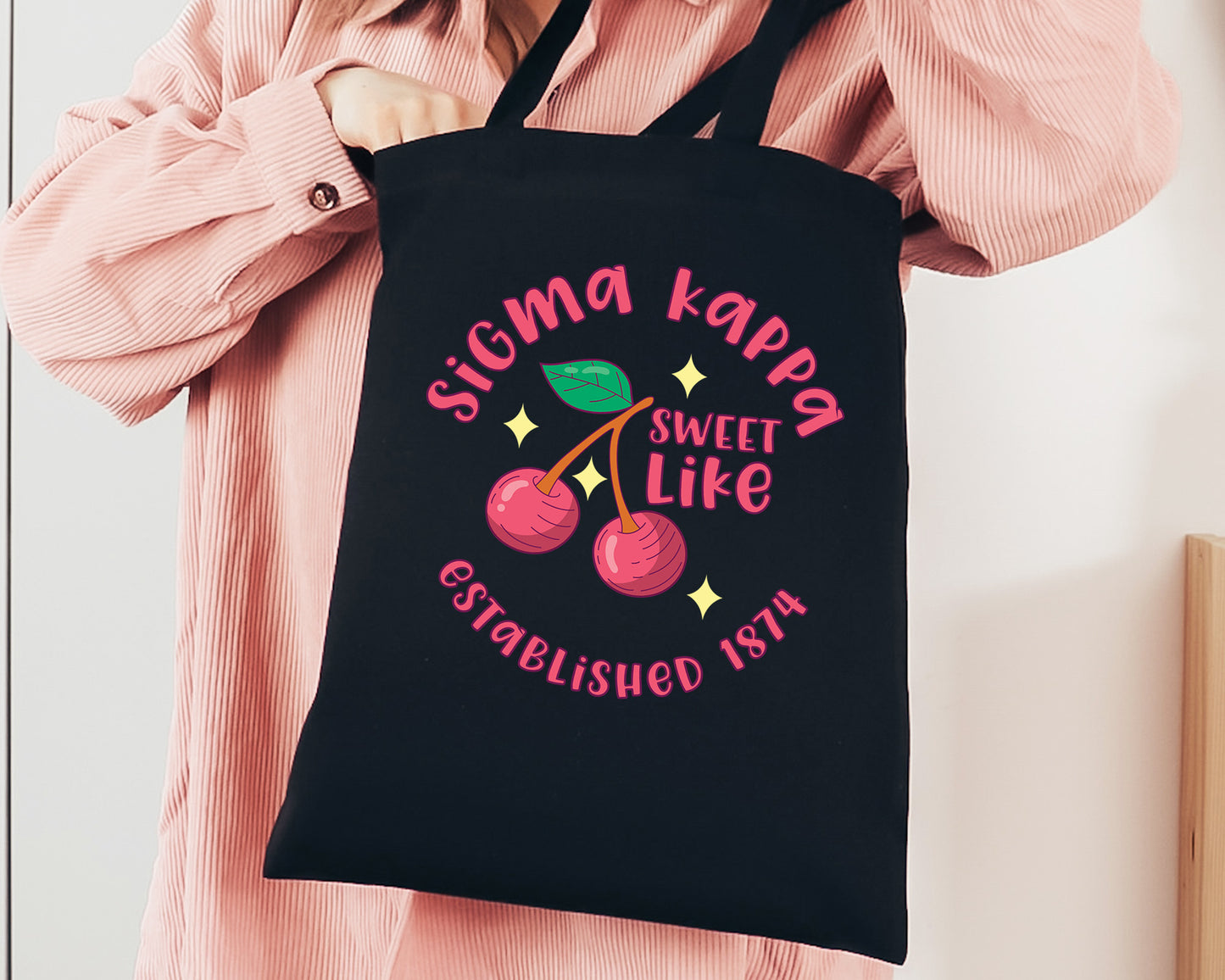 Sigma Kappa Sweet Like Cherry Sorority Tote Bag _ 34330g