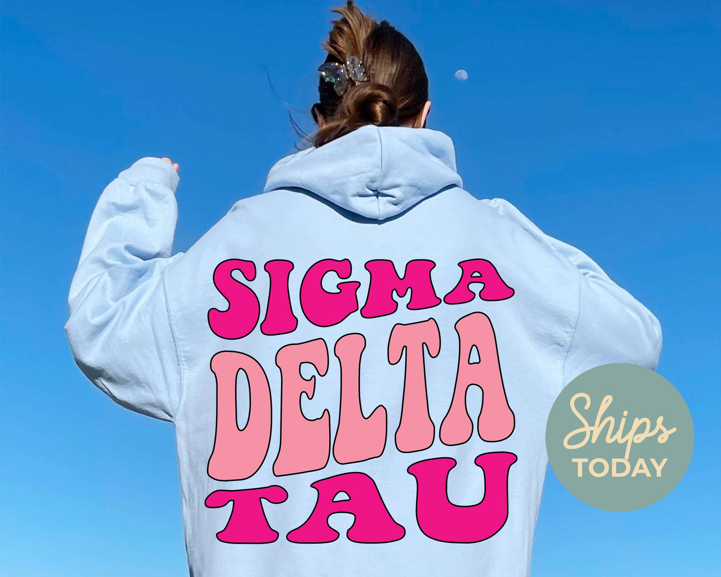 Sigma Delta Tau Shades of Pink Sorority Hoodie _ 32993g