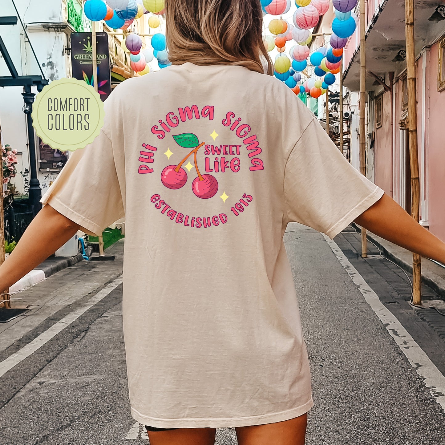 Phi Sigma Sigma Sweet Like Cherry Comfort Colors Sorority T-shirt _ 32048g