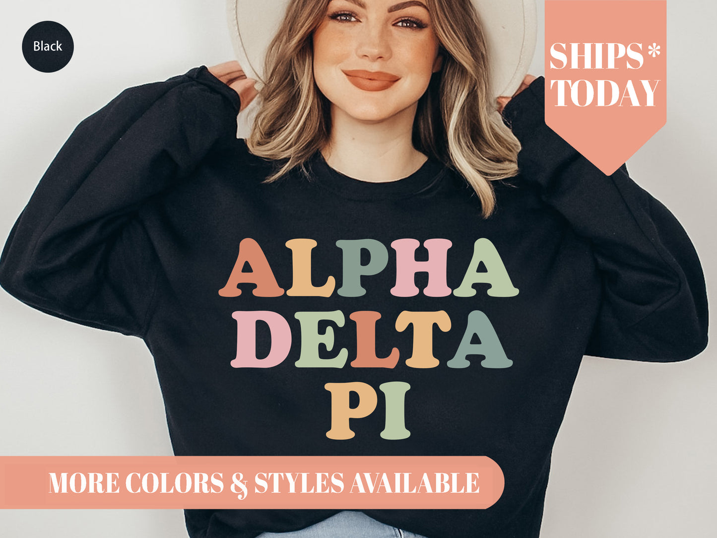 Alpha Delta Pi Bright and Proud Sorority Sweatshirt _ 415g