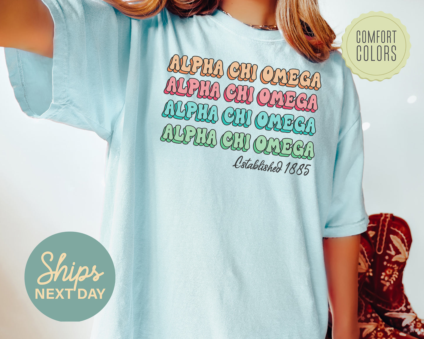Alpha Chi Omega Lucy Comfort Colors Sorority T-shirt _ 259g