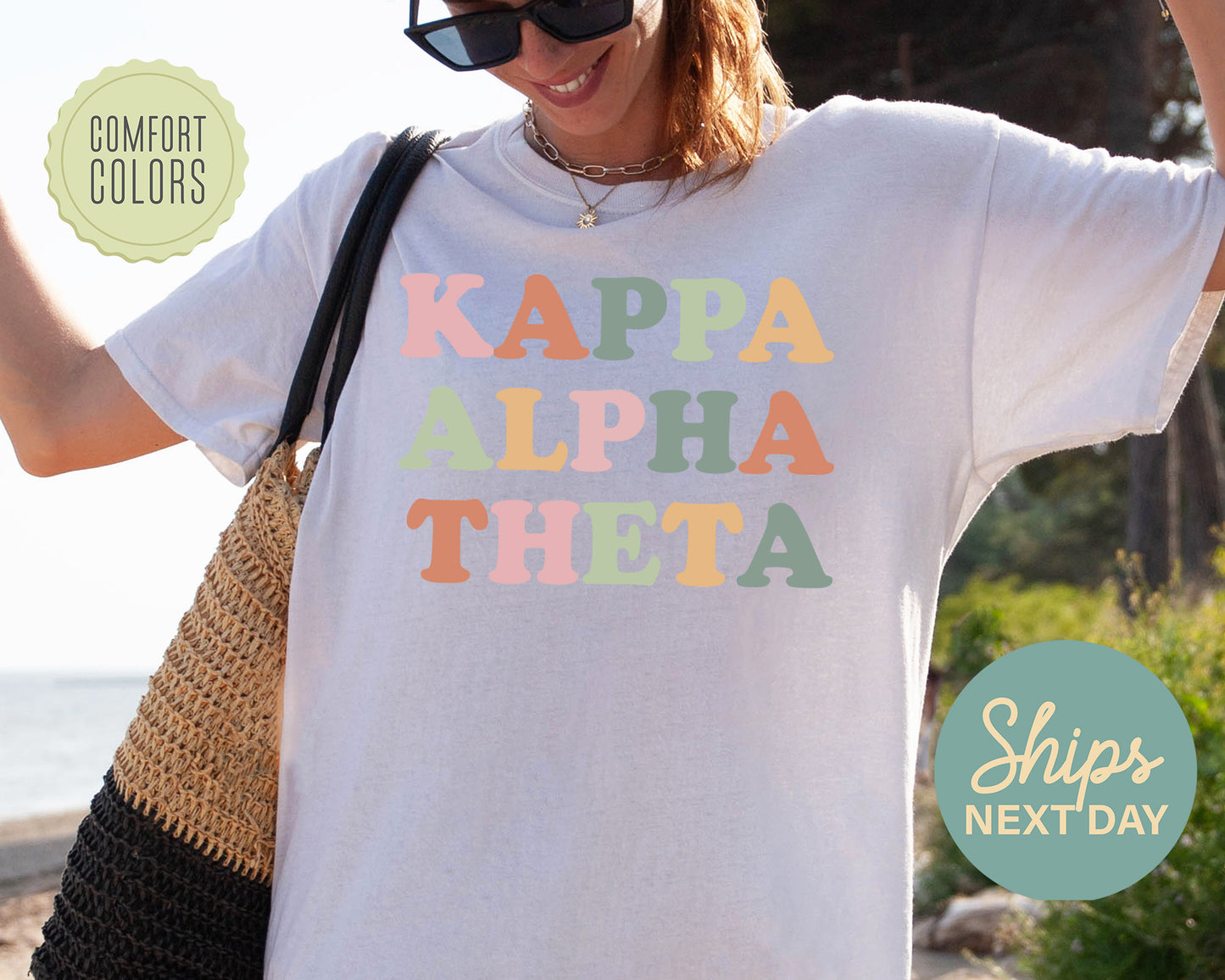 Kappa Alpha Theta Bright and Proud Comfort Colors Sorority T-shirt _ 429g
