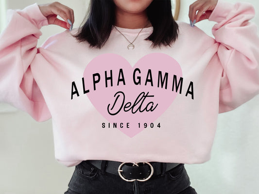 Alpha Gamma Delta Pretty in Pink Sorority Sweatshirt _ 443g