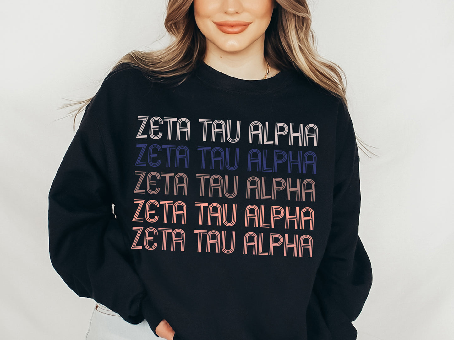 Zeta Tau Alpha Greek Glamour Sorority Sweatshirt _ 31117g