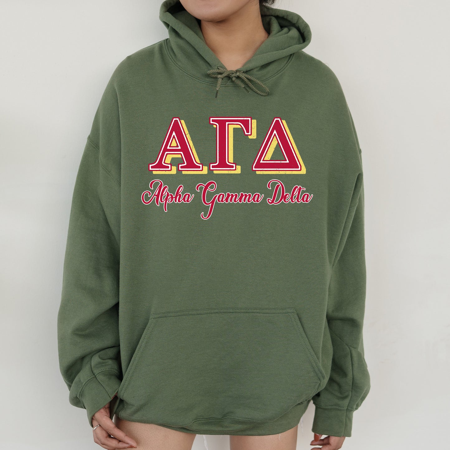 Alpha Gamma Delta Greek Colors Sorority Hoodie _ 36072g