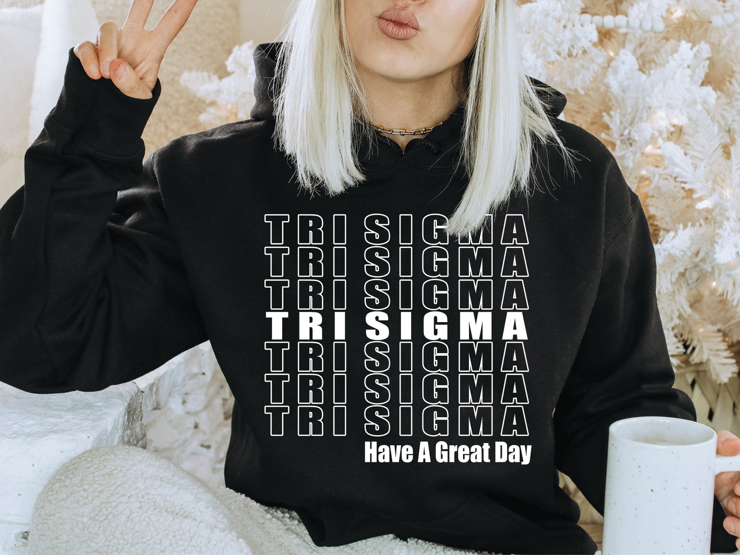 Sigma Sigma Sigma Have a Great Day Sorority Hoodie _ 2131g