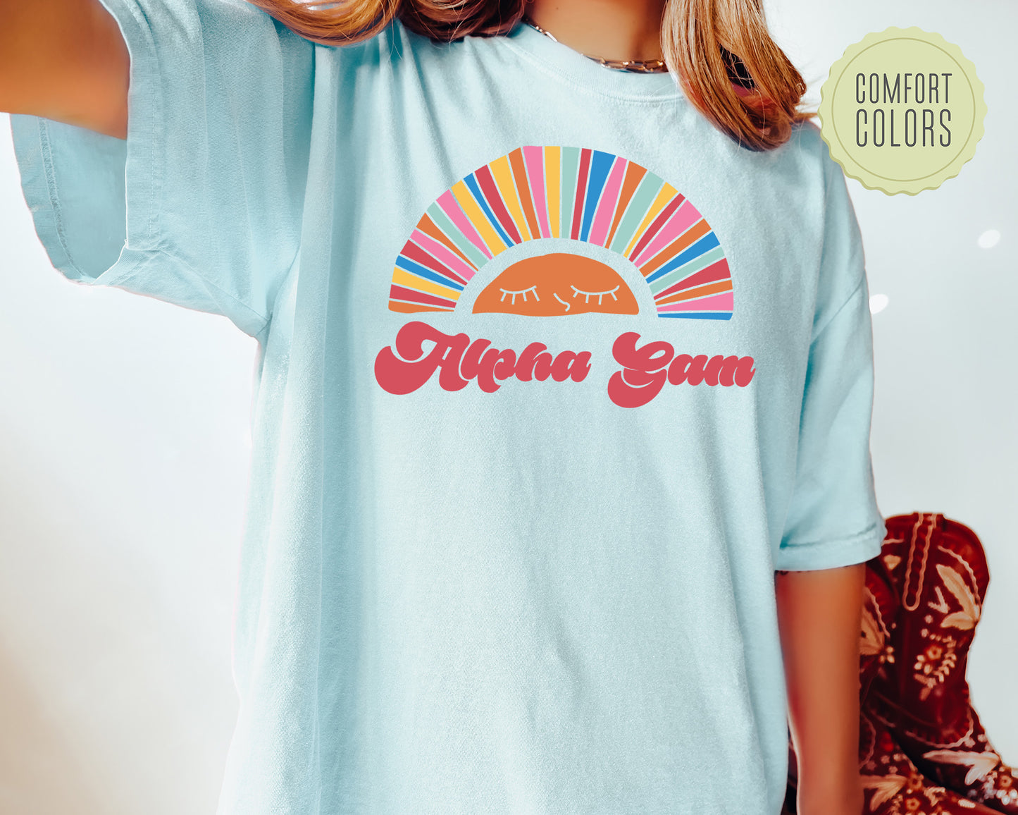 Alpha Gamma Delta Sunshine Comfort Colors Sorority T-shirt _ 3310g