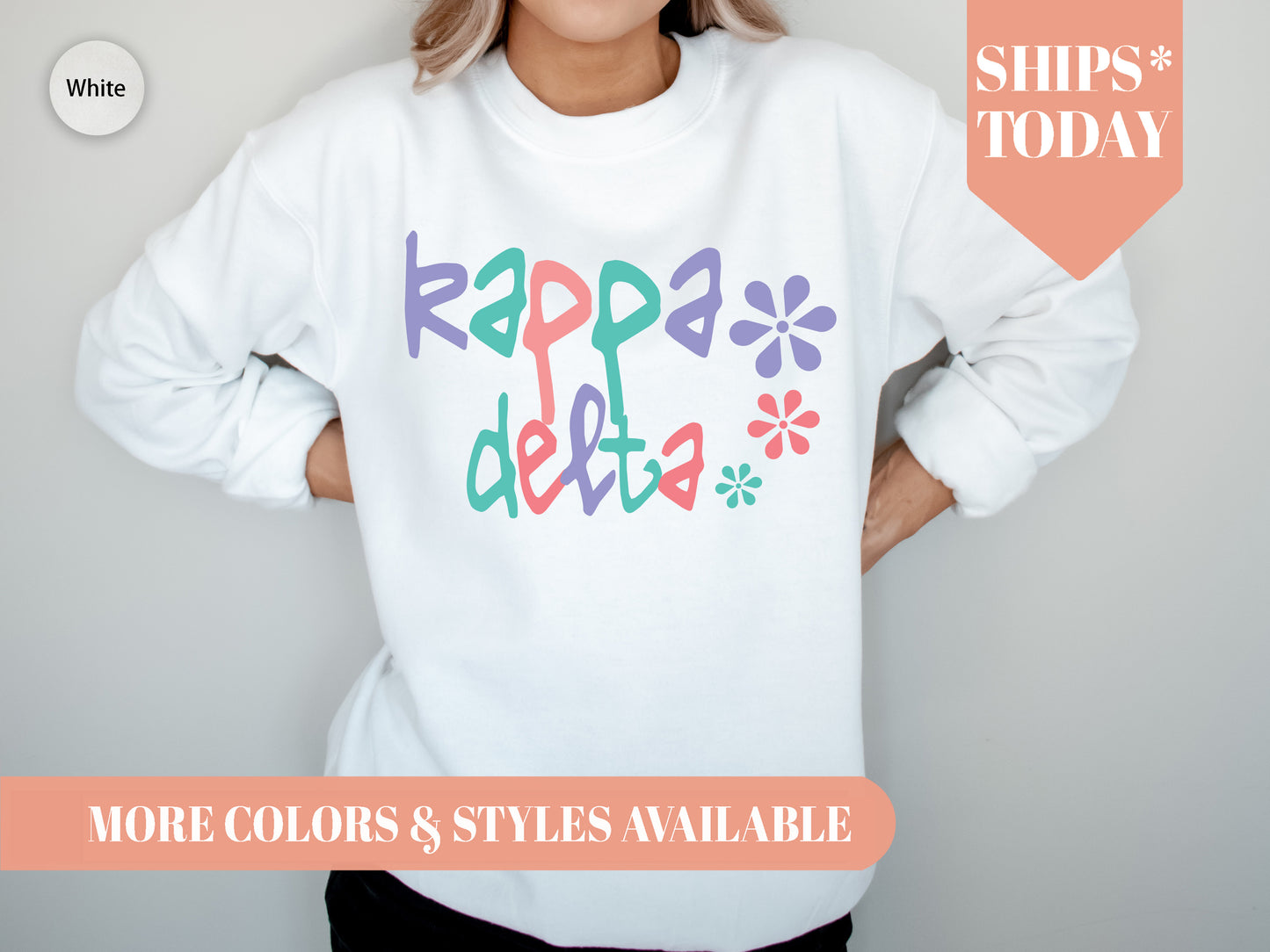 Kappa Delta Colorful Floral Sorority Sweatshirt _ 2619g