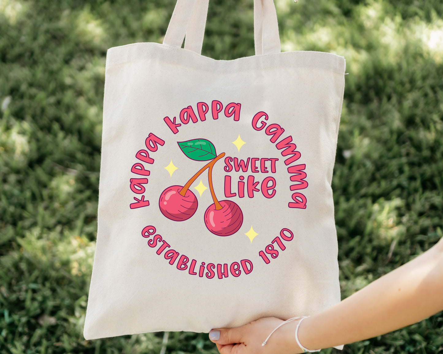 Kappa Kappa Gamma Sweet Like Cherry Sorority Tote Bag _ 34325g