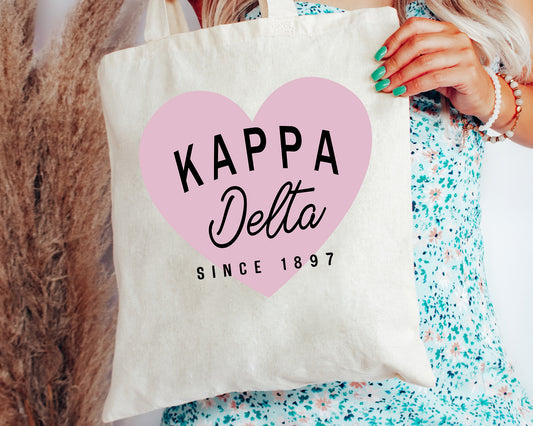 Kappa Delta Pretty in Pink Sorority Tote Bag _ 34298g