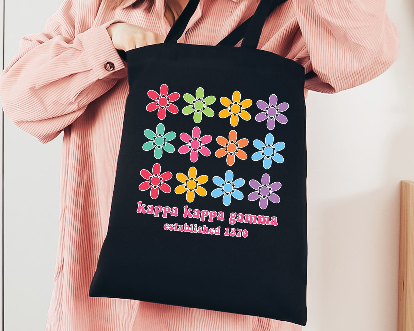 Kappa Kappa Gamma Floral Bloom Sorority Tote Bag _ 34532g
