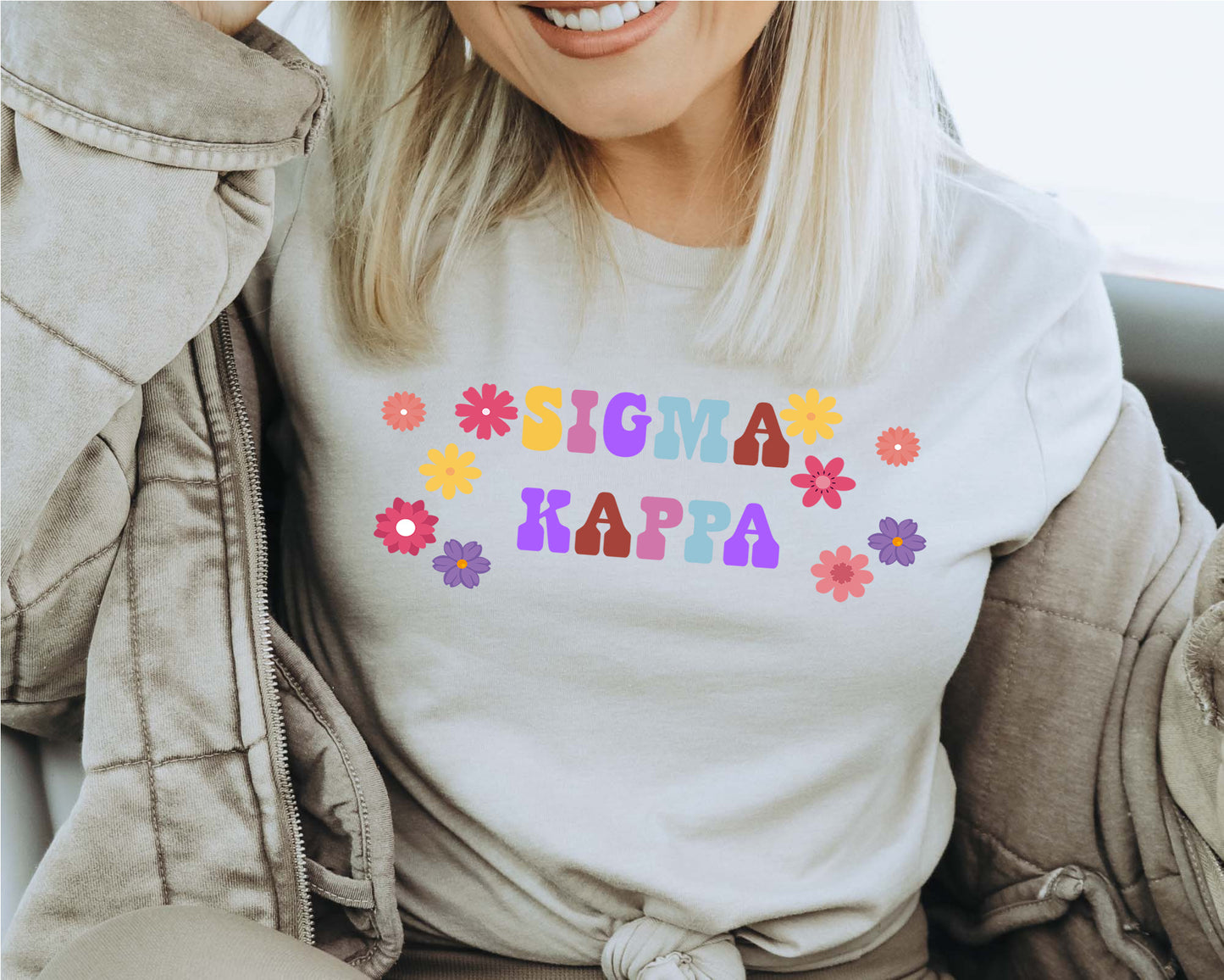 Sigma Kappa Splash of Color Sorority T-shirt _ 3197g