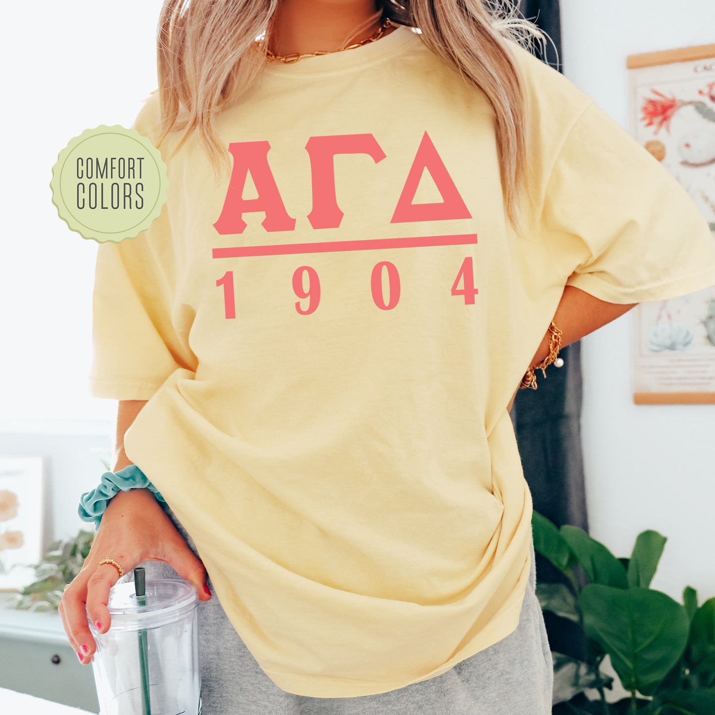 Alpha Gamma Delta Monochromatic Comfort Colors Sorority T-shirt _ 30846g